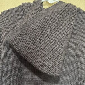 Gray Chunky Knit zipper hoodie Sweater